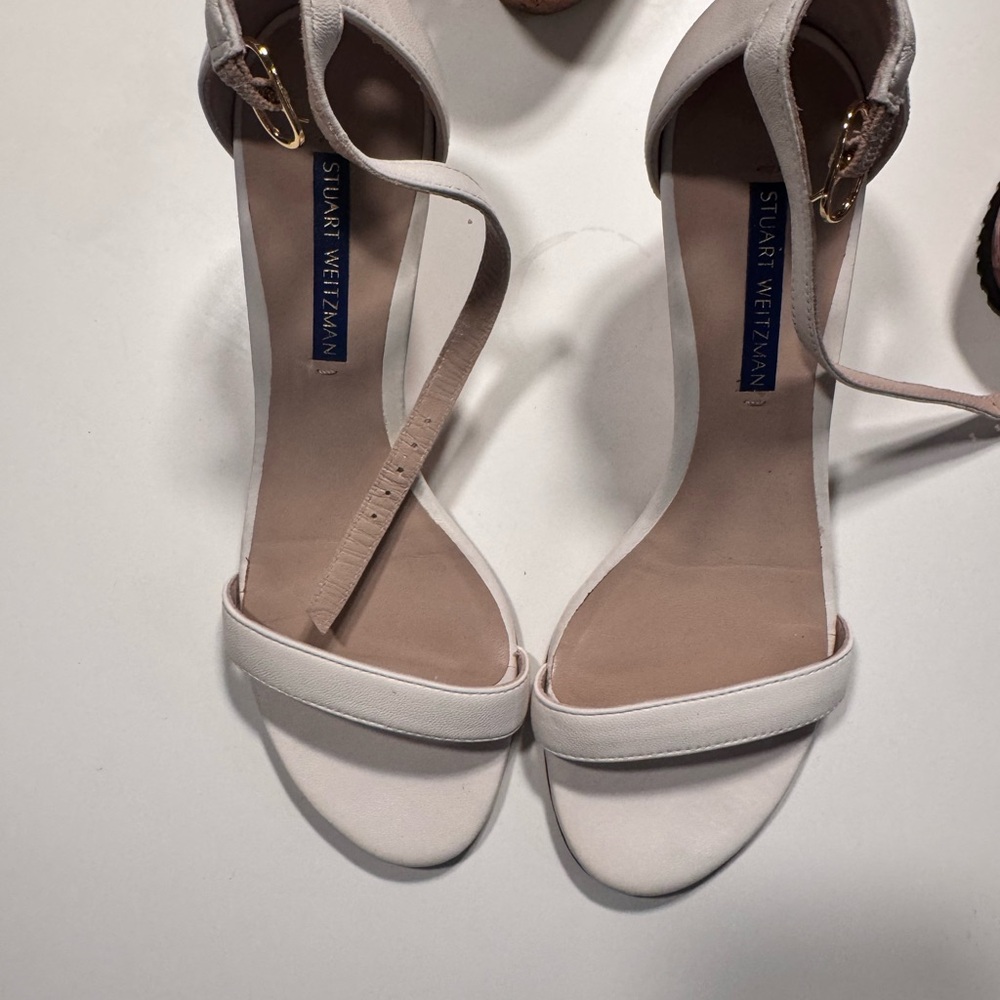 Stuart Weitzman Cream Heeled Sandals